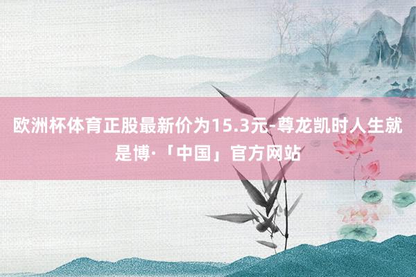 欧洲杯体育正股最新价为15.3元-尊龙凯时人生就是博·「中国」官方网站
