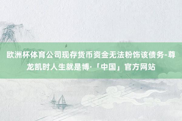欧洲杯体育公司现存货币资金无法粉饰该债务-尊龙凯时人生就是博·「中国」官方网站