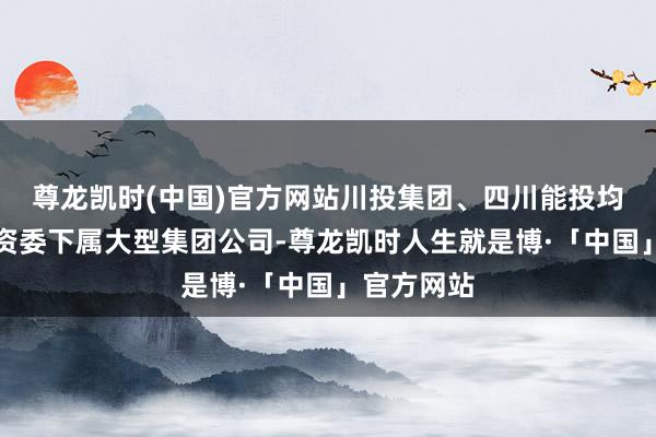 尊龙凯时(中国)官方网站川投集团、四川能投均系四川国资委下属大型集团公司-尊龙凯时人生就是博·「中国」官方网站