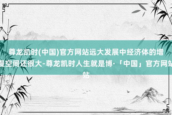 尊龙凯时(中国)官方网站　　远大发展中经济体的增漫空间还很大-尊龙凯时人生就是博·「中国」官方网站