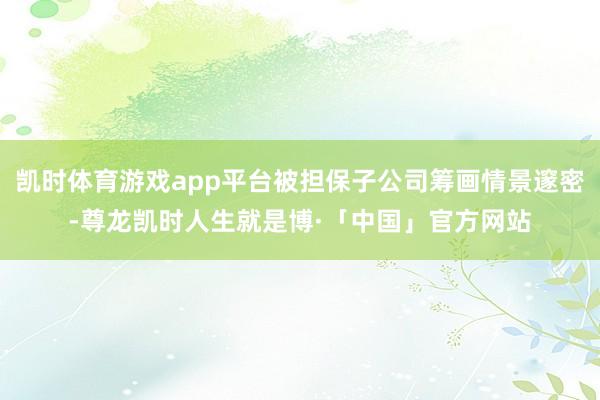 凯时体育游戏app平台被担保子公司筹画情景邃密-尊龙凯时人生就是博·「中国」官方网站