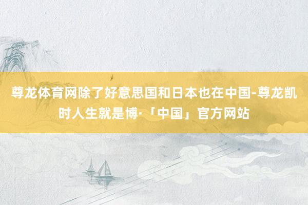 尊龙体育网除了好意思国和日本也在中国-尊龙凯时人生就是博·「中国」官方网站